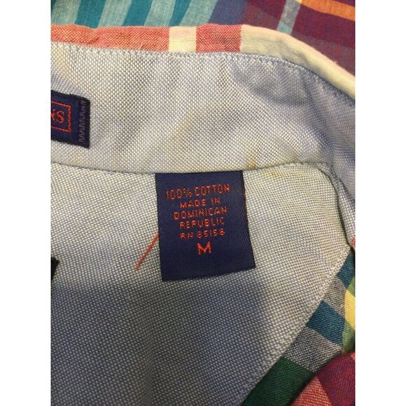 JoS A Banks Mens Plaid Shirt Size M Short Sleeve Button Down - Picture 5 of 6